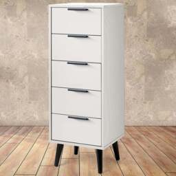 Julian Bowen Alba 5 Drawer Narrow Silk Grey Chest of Drawers - Wilko