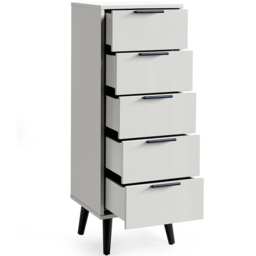 Julian Bowen Alba 5 Drawer Narrow Silk Grey Chest of Drawers - Wilko - thumbnail 5