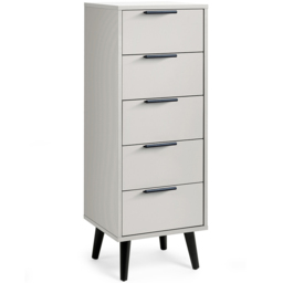 Julian Bowen Alba 5 Drawer Narrow Silk Grey Chest of Drawers - Wilko - thumbnail 3