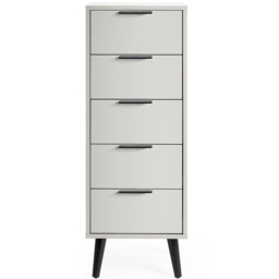 Julian Bowen Alba 5 Drawer Narrow Silk Grey Chest of Drawers - Wilko - thumbnail 4