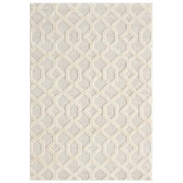 Desire Rugs Isabella Cream Embossed Imperial Trellis Rug 80 x 150cm - Wilko - image 1