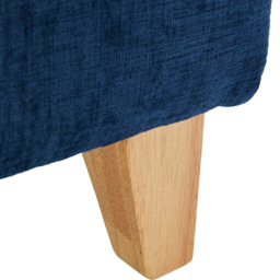 Living and Home Blue Chenille Upholstered Storage Ottoman - Size: 36 x 49 x 33cm - Wilko - thumbnail 5