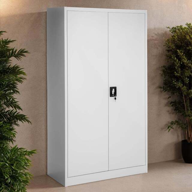 Tectake Grey Filing Cabinet with 6 Shelves and Rails - Size: 180 x 40 x 80cm - Wilko - image 1