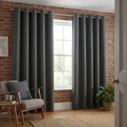 Linden Washable Blackout CurtainCharcoal183cm168cm - My Home - Wilko - thumbnail 4