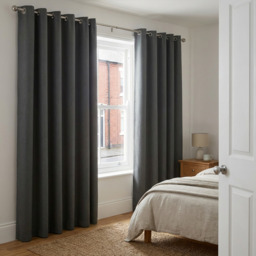 Linden Washable Blackout CurtainCharcoal183cm168cm - My Home - Wilko - thumbnail 3