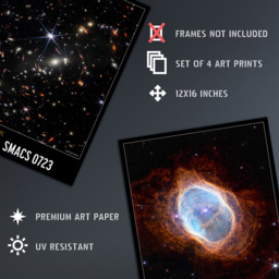 Artery8 NASA James Webb Space Telescope Images Carina Southern Ring Wall Art Print 30 x 41cm 4 Pack - Size: 40.5 x 30.5 x 0.3cm - Multi - Wilko - thumbnail 5
