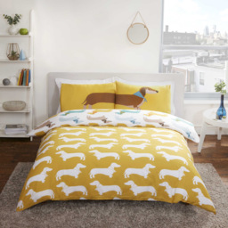 Rapport Home Sausage Dog Double Multicolour Reversible Duvet Set - Wilko - thumbnail 3