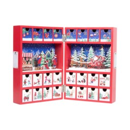 Traditonal LED Book Advent Calendar Red - Wilko - thumbnail 4
