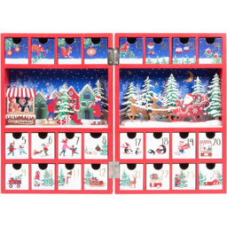 Traditonal LED Book Advent Calendar Red - Wilko - thumbnail 1