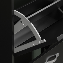 Vida Designs 2 Drawer Black Shoe Cabinet - Size: 24 x 60 x 80cm - Wilko - thumbnail 4