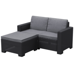 Keter California 3 Seater Graphite Outdoor Lounge Set - Grey - Wilko - thumbnail 3