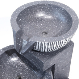 Living and Home Solar Powered 3-Tier Dark Grey Rockery Fountain - Size: 46.5x28x26cm - Black - Wilko - thumbnail 6