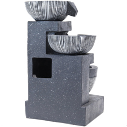 Living and Home Solar Powered 3-Tier Dark Grey Rockery Fountain - Size: 46.5x28x26cm - Black - Wilko - thumbnail 5
