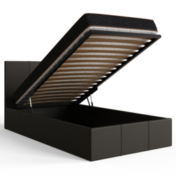 GFW Single Grey Hopsack Fabric End Lift Ottoman Bed with Memory Pocket Spring Mattress - Wilko - thumbnail 6