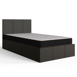 GFW Single Grey Hopsack Fabric End Lift Ottoman Bed with Memory Pocket Spring Mattress - Wilko - thumbnail 4