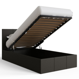 GFW Single Grey Hopsack Fabric End Lift Ottoman Bed with Memory Pocket Spring Mattress - Wilko - thumbnail 5