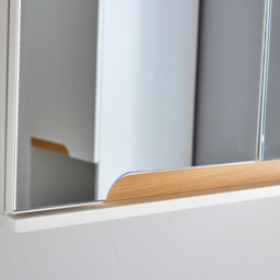 Home Source Florence 2 Door White Hanging Bathroom Mirror Cabinet - Size: 49.4 x 60 x 20cm - Wilko - thumbnail 4