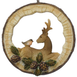 The Seasonal Gift Co. Sitting Reindeer Wood Effect Hanging Decoration - Size: 16 x 7.5 x 1.5cm - Brown - Wilko - thumbnail 3