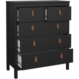 Florence Barcelona 5 Drawer Matt Black Chest of Drawers - Wilko - thumbnail 5