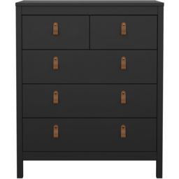 Florence Barcelona 5 Drawer Matt Black Chest of Drawers - Wilko - thumbnail 4