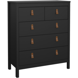 Florence Barcelona 5 Drawer Matt Black Chest of Drawers - Wilko - thumbnail 3