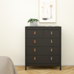 Florence Barcelona 5 Drawer Matt Black Chest of Drawers - Wilko - thumbnail 7