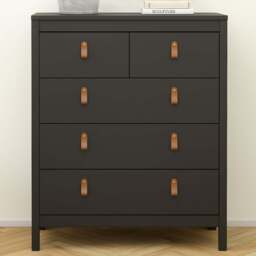 Florence Barcelona 5 Drawer Matt Black Chest of Drawers - Wilko - thumbnail 1