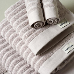 Misona Organic Cotton Light Grey Hand Towel - Size: 50 x 90cm - Silver - Wilko - thumbnail 3