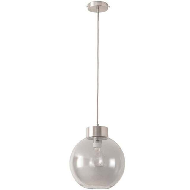 ValueLights Bellamy Smoked Glass Globe Brushed Chrome Cap LED Ceiling Pendant Light - Size: 134.5 x 25 x 25cm - Silver - Wilko - image 1