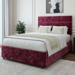 Bedmaster Double Aubergine Chenille 2 Drawer Divan Base with Milan Headboard - Purple - Wilko