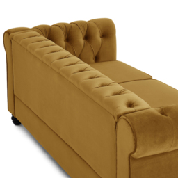 Home Detail Chesterfield 3 Seater Studded Gold Velvet Sofa - Wilko - thumbnail 5