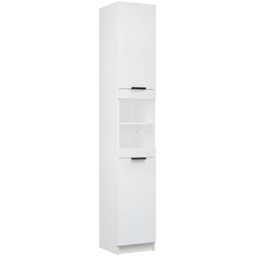vidaXL 2 Door 2 Shelf White Wooden Bathroom Cabinet - Size: 188.5 x 32 x 34cm - Wilko - thumbnail 3