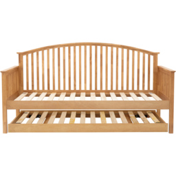 GFW Madrid Single Oak Wood Wooden Day Bed with Trundle - Brown - Wilko - thumbnail 7