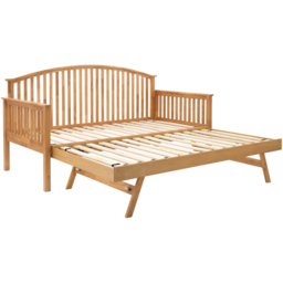 GFW Madrid Single Oak Wood Wooden Day Bed with Trundle - Brown - Wilko - thumbnail 6