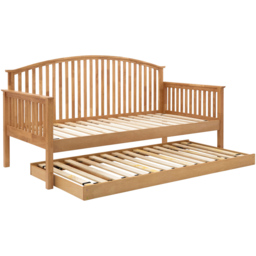 GFW Madrid Single Oak Wood Wooden Day Bed with Trundle - Brown - Wilko - thumbnail 5