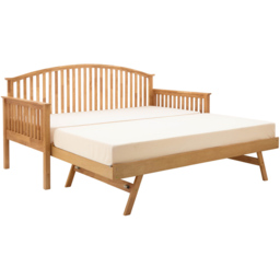 GFW Madrid Single Oak Wood Wooden Day Bed with Trundle - Brown - Wilko - thumbnail 4