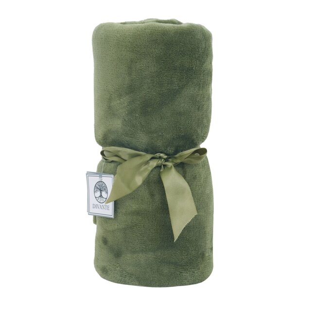 Super Soft Throw - Olive Green - Wilko - image 1