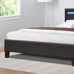 Comfy Living Double Brown Faux Leather Bed Frame with LED Strip - Wilko - thumbnail 4