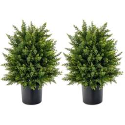 Costway Cedar Topiary Ball Artificial Plant In Pot 2ft 2 Pack - Size: 53 x 40 x 27cm - Multi - Wilko - thumbnail 1