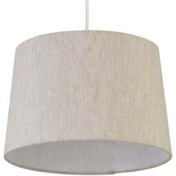 Lighting Collection Underwood Taupe Linen Tapered Drum Ceiling Lamp Shade 30cm - Size: 9 x 30 x 30cm - Wilko