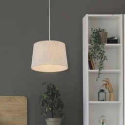 Lighting Collection Underwood Taupe Linen Tapered Drum Ceiling Lamp Shade 30cm - Size: 9 x 30 x 30cm - Wilko - thumbnail 3