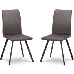 Julian Bowen Monroe Set of 2 Charcoal Grey and Black Dining Chair - Wilko - thumbnail 3