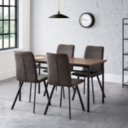 Julian Bowen Monroe Set of 2 Charcoal Grey and Black Dining Chair - Wilko - thumbnail 7