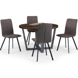 Julian Bowen Monroe Set of 2 Charcoal Grey and Black Dining Chair - Wilko - thumbnail 6