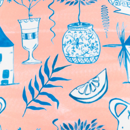 furn. Aegina Peach Printed Polyester Filled Outdoor Cushion 45 x 45cm - Orange - Wilko - thumbnail 5
