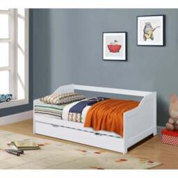 Comfy Living Single White Wooden Bed with Trundle - Wilko - thumbnail 5
