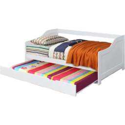 Comfy Living Single White Wooden Bed with Trundle - Wilko - thumbnail 3