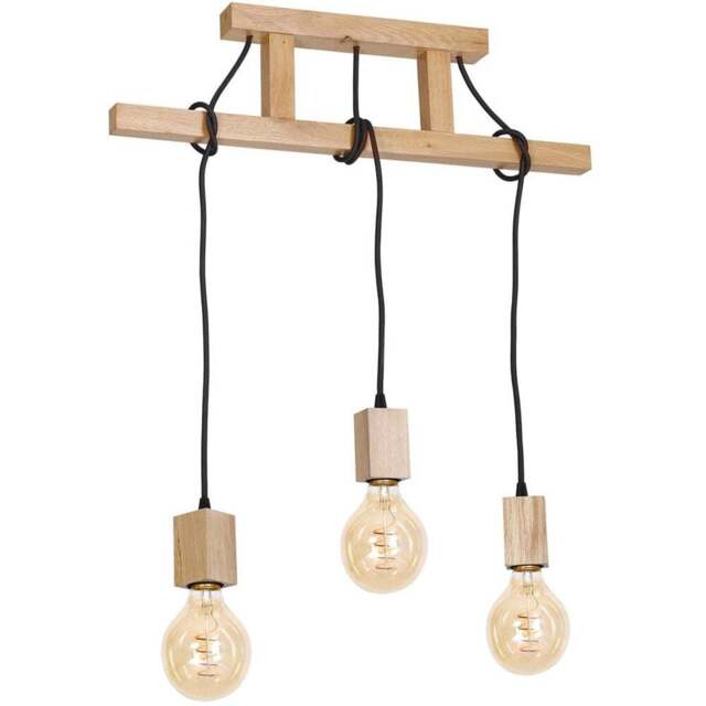Milagro Jack Wooden 3 Pendant Lamp 230V - Size: 7 x 60 x 120cm - Wilko - image 1