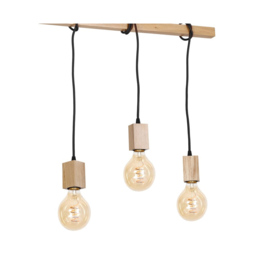 Milagro Jack Wooden 3 Pendant Lamp 230V - Size: 7 x 60 x 120cm - Wilko - thumbnail 3
