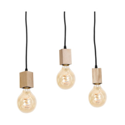 Milagro Jack Wooden 3 Pendant Lamp 230V - Size: 7 x 60 x 120cm - Wilko - thumbnail 4